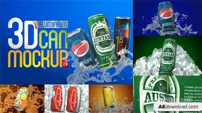 3D Aluminium Pop Top Soda Drink Can 2.0 Video Displays template preview