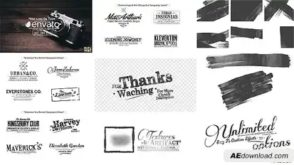70 Grunge Vintage Titles & Brush Toolkit Video Displays template preview