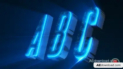Alphabet 3D Neon LED - Abc And Social Media Icons Video Displays template preview