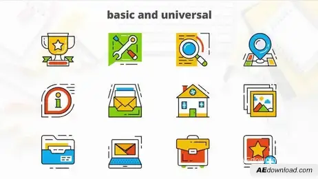 Basic Universal - Flat Animated Icons Freebies template preview