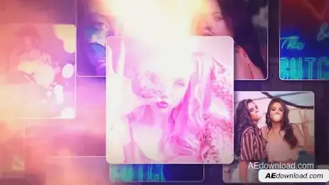 Neon Lights Slideshow Freebies template preview