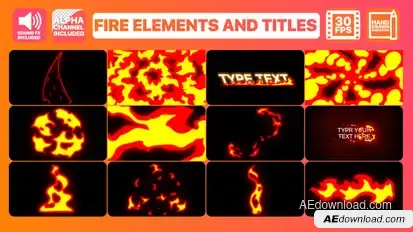 Fire Elements And Titles | After Effects Video Displays template preview
