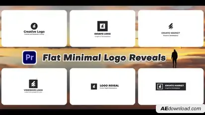 Flat Minimal Logo Reveals | MOGRT Premiere Pro template preview