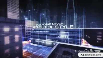 Futuristic City Titles Video Displays template preview