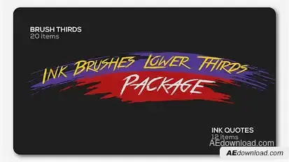 Ink Brushes Lower Thirds Package Video Displays template preview