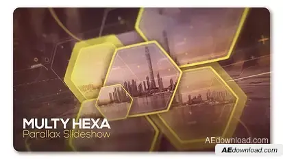 Parallax Slideshow Multi Hexa Video Displays template preview