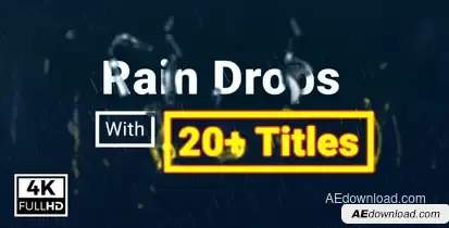Rain Drops With Titles Video Displays template preview