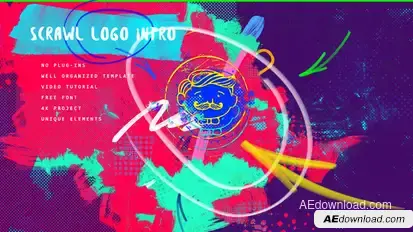 Scrawl Logo Intro 4K/ Instagram Stories Opening/ Kids and Baby/ Brush Oil Paint/ Marker Transition Video Displays template preview