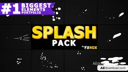 Splash Animated Elements | After Effects Video Displays template preview