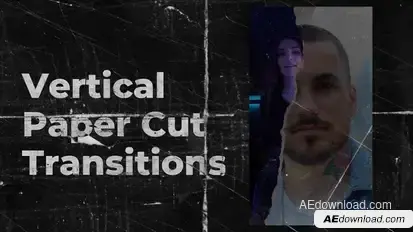 Vertical Torn Paper Transitions AE Elements template preview