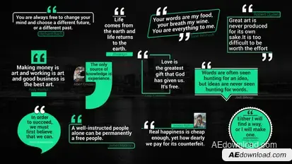 Clean Minimal Quotes Elements template preview