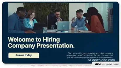 Company Hiring Presentation Video Displays template preview