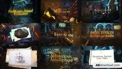 Mysterious Ancient Cave Titles Titles template preview