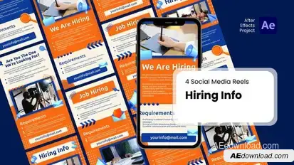 Social Media Reels - Hiring Info After Effect Templates Product Promo template preview