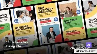 Social Media Reels - Hiring Info After Effects Template Product Promo template preview