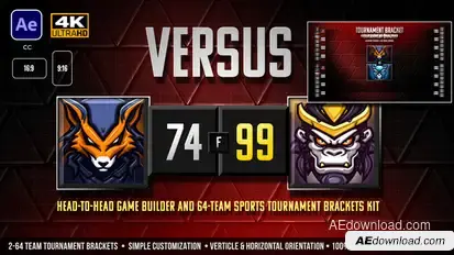 VERSUS Head-to-Head Team Matchups & Sports Tournament Bracket Kit broadcast-packages template preview