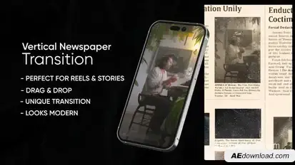 Vertical Newspaper Transition Elements template preview