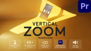 Vertical Zoom Transitions for Premiere Pro Premiere Pro template preview