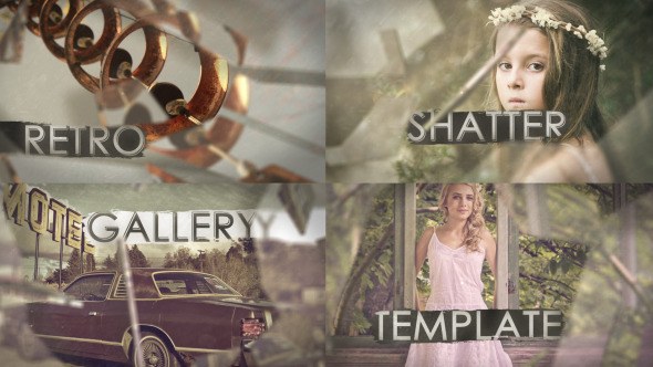 Videohive Retro Shatter Gallery Video Displays template preview