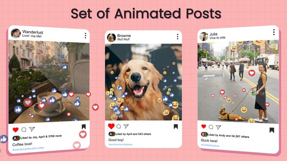 Videohive Animated Instagram Hearts Elements template preview