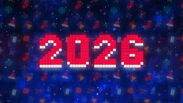 Videohive Pixel Style New Year Countdown Elements template preview