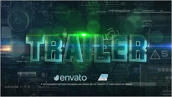 Futuristic Trailer Video Displays template preview