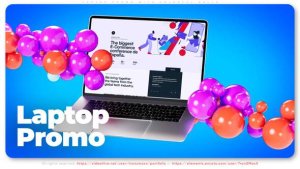 Videohive Laptop Promo With Colorful Balls Product Promo template preview