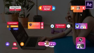 Colorful Subscribes Pack | After Effects Video Displays template preview