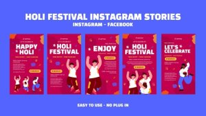 Videohive Holi Festival Instagram Stories Openers template preview