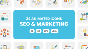 Videohive Animated SEO & Marketing Icons Broadcast-packages template preview