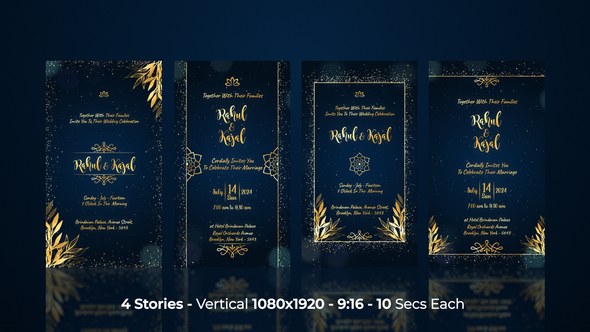 Videohive Wedding Invitation Vertical Instagram Stories Openers template preview