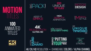 Motion Titles Pack Video Displays template preview