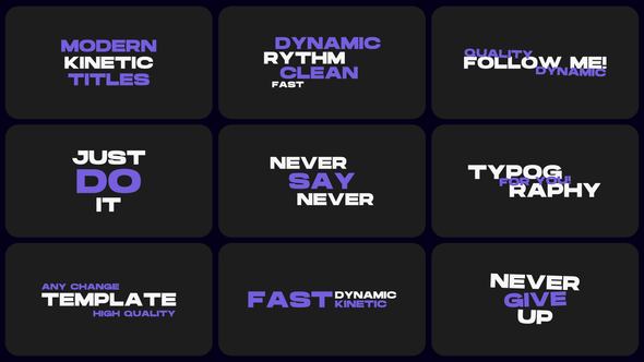 Videohive Kinetic Titles 2.0 | After Effects 45740298 Titles template preview