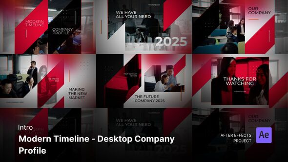 Videohive Intro/Opening - Modern Timeline - Desktop Company Profile After Effects Project Files Openers template preview