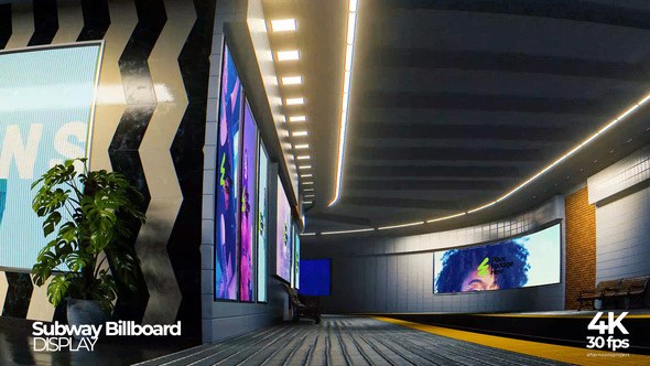 Videohive Subway Billboard Mockup Video Displays template preview