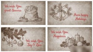Videohive Christmas Retro Greeting Cards Openers template preview