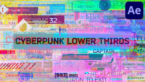 Videohive Cyberpunk Lower Thirds Elements template preview