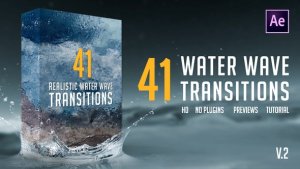 Videohive Realistic Water Wave Transitions Pack Elements template preview