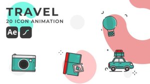 Videohive 20 Travel animated icons pack | After Effects Template & Lottie Animation Elements template preview