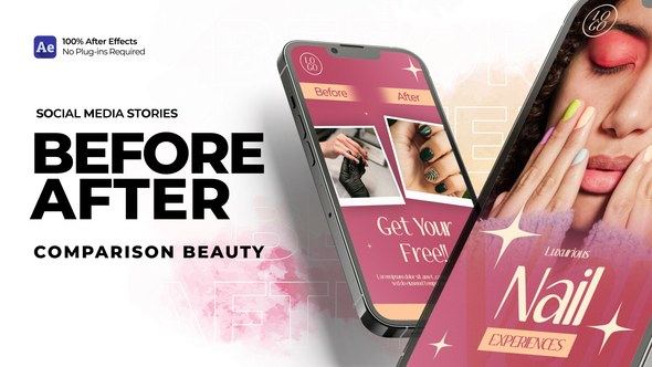 Videohive Before After Comparison Beauty - Social Media Stories Product Promo template preview