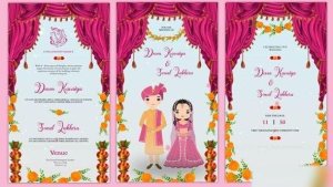 Videohive Red Curtain Style Wedding Invitation Story Titles template preview