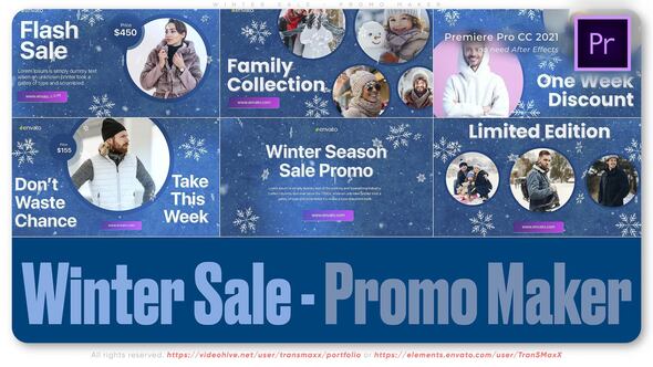 Winter Sale Promo Maker Premiere Pro template preview