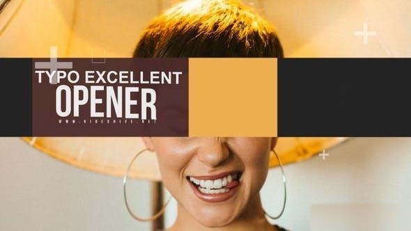 Videohive Typo Excellent Opener Openers template preview