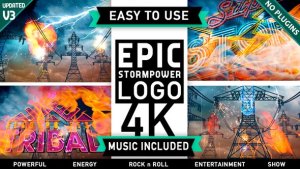 Videohive Neon Storm Logo Intro Logo Stings template preview