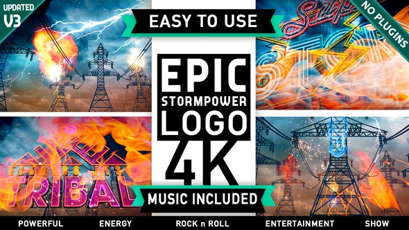 Videohive Neon Storm Logo Intro Logo Stings template preview