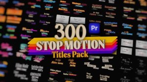 Stop Motion Text Overlays Pack for Premiere Pro: Pop Up, Cartoon, Paper, Wedding, Brush & More Premiere Pro template preview