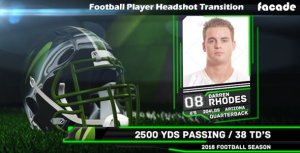 Football Player Headshot Transition Video Displays template preview