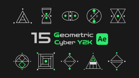 Videohive Geometric Shapes Cyber Y2K Elements template preview