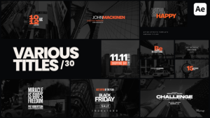 Videohive Various Titles 30 Titles template preview
