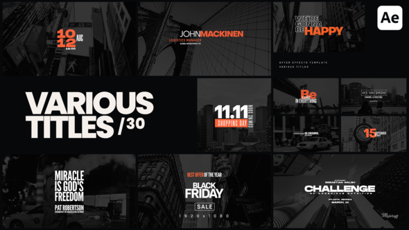 Videohive Various Titles 30 Titles template preview